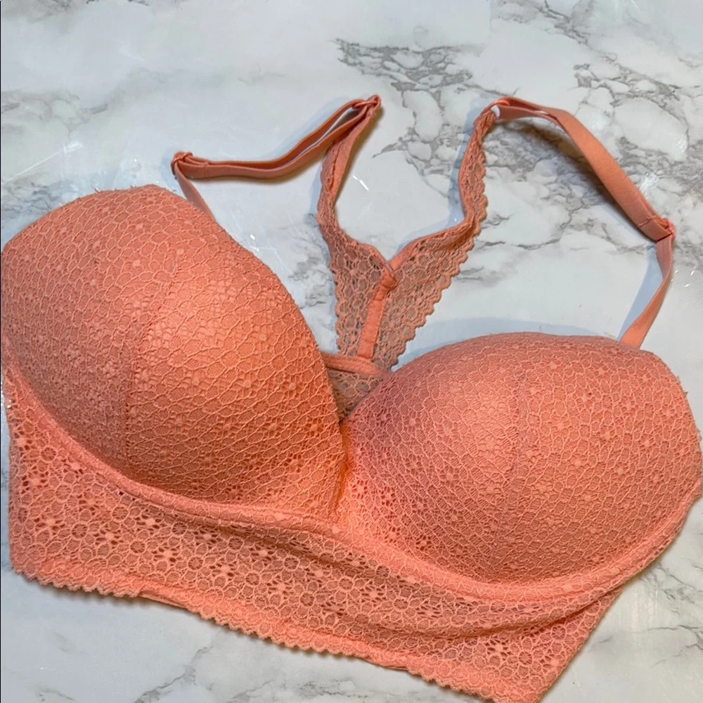 Victorias Secret Lace Bralette in Coral 32D - Picture 1 of 5